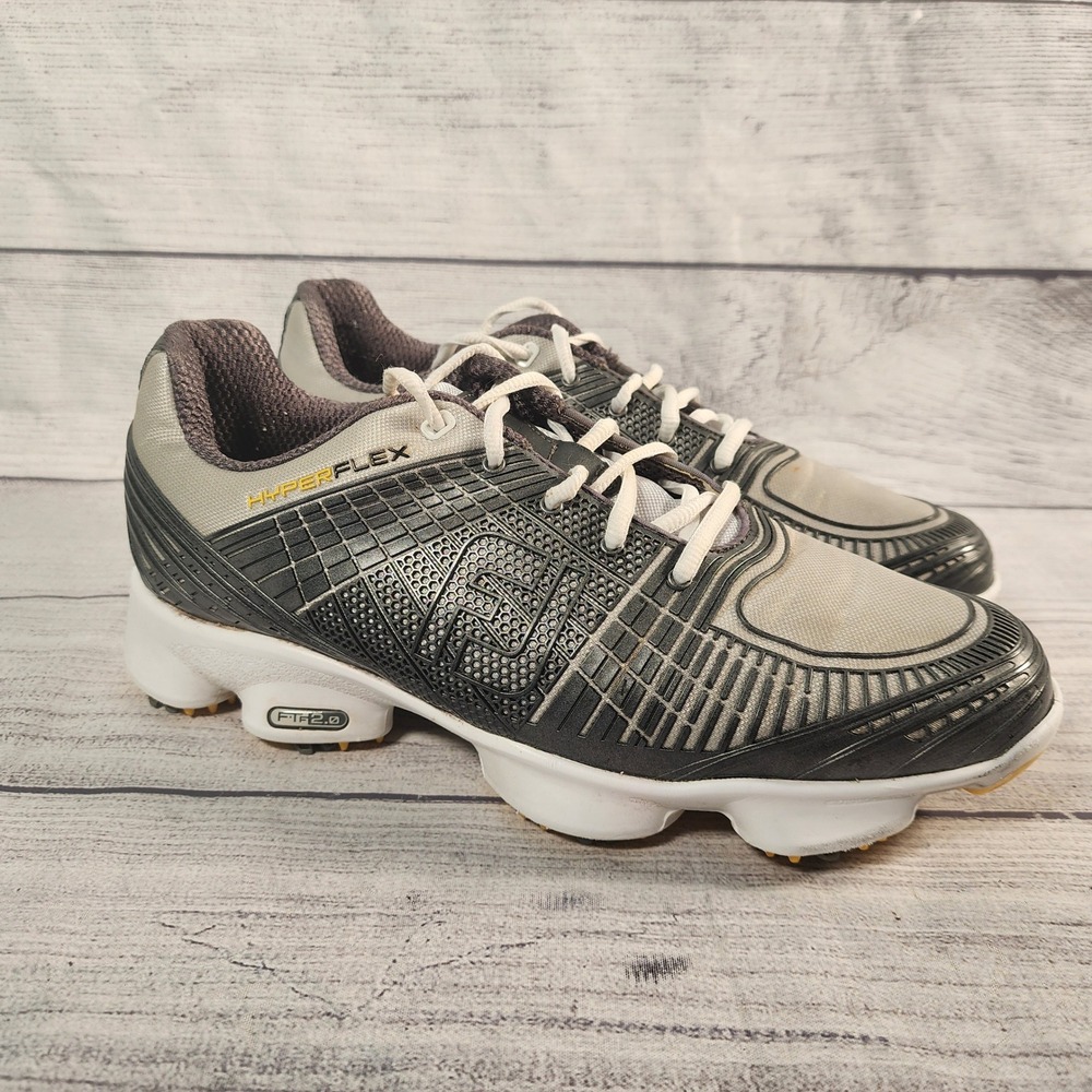 FootJoy HyperFlex Men's Size 8 Golf Shoes Gray Charcoal Spiked Cleats FTF 2.0